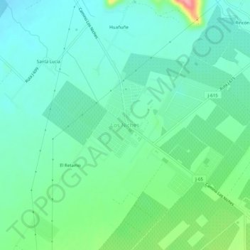 Mappa topografica Los Niches, altitudine, rilievo