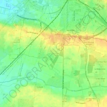 Mappa topografica La Tranchée, altitudine, rilievo