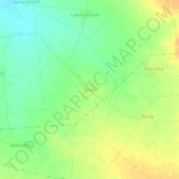 Mappa topografica Pinda, altitudine, rilievo