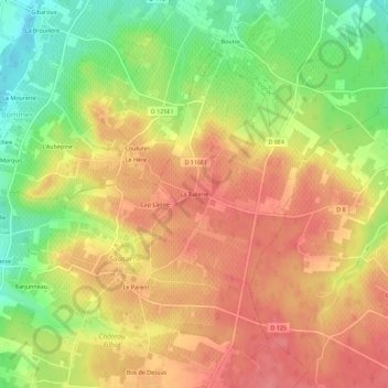 Mappa topografica La Tuilerie, altitudine, rilievo