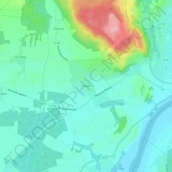 Mappa topografica Posafol, altitudine, rilievo