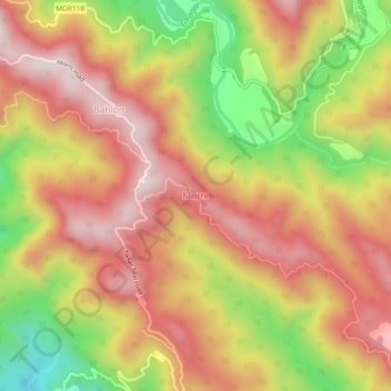 Mappa topografica Morni, altitudine, rilievo