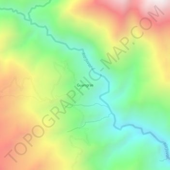 Mappa topografica Guangras, altitudine, rilievo