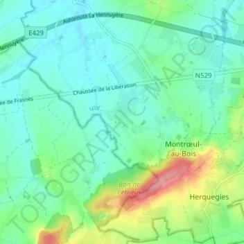 Mappa topografica Barberie, altitudine, rilievo