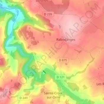Mappa topografica Le Perrey, altitudine, rilievo