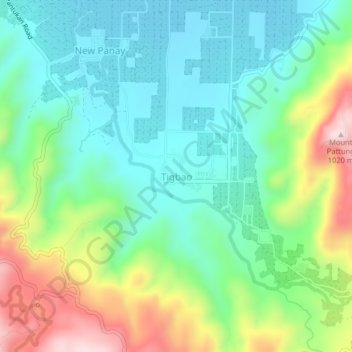 Mappa topografica Tigbao, altitudine, rilievo