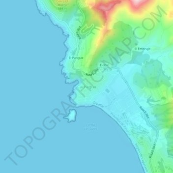 Mappa topografica Cachagua, altitudine, rilievo