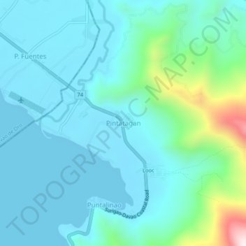 Mappa topografica Pintatagan, altitudine, rilievo