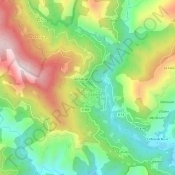 Mappa topografica Le Plan, altitudine, rilievo