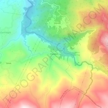 Mappa topografica Paradela, altitudine, rilievo