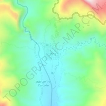 Mappa topografica Pojo, altitudine, rilievo