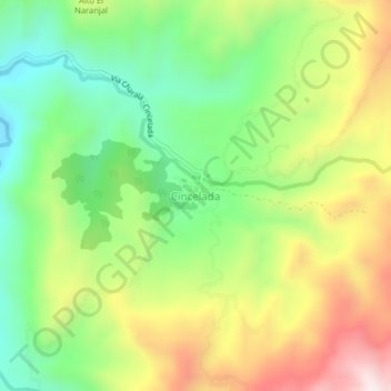 Mappa topografica Cincelada, altitudine, rilievo