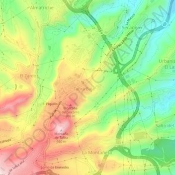 Mappa topografica Tafira Baja, altitudine, rilievo