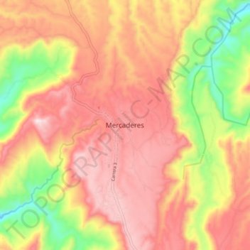 Mappa topografica Mercaderes, altitudine, rilievo