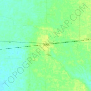 Mappa topografica Idaville, altitudine, rilievo