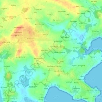 Mappa topografica Bréafort, altitudine, rilievo