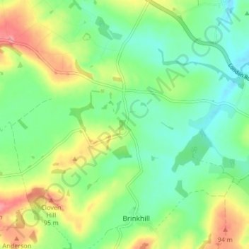 Mappa topografica South Ormsby, altitudine, rilievo