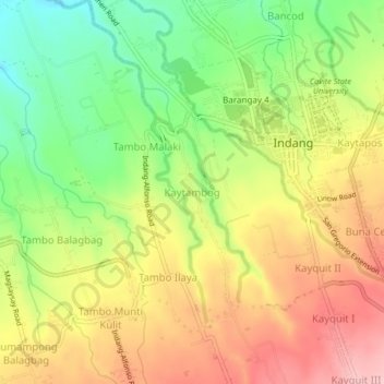 Mappa topografica Kaytambog, altitudine, rilievo