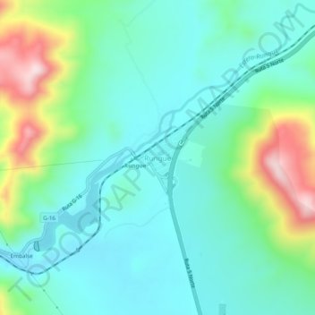 Mappa topografica Rungue, altitudine, rilievo
