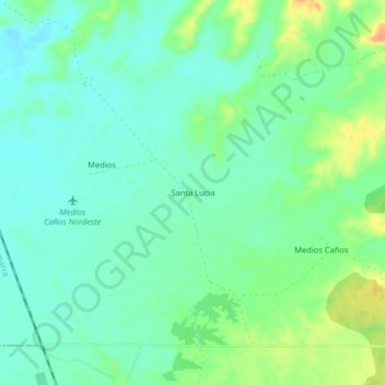 Mappa topografica Santa Lucia, altitudine, rilievo
