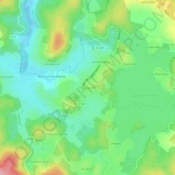 Mappa topografica L'Huis Gaumont, altitudine, rilievo