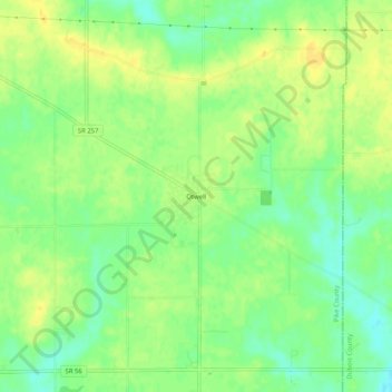 Mappa topografica Otwell, altitudine, rilievo