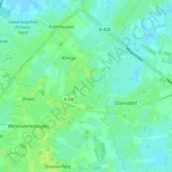 Mappa topografica Unlande, altitudine, rilievo