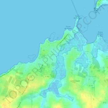 Mappa topografica Quimiac, altitudine, rilievo