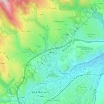 Mappa topografica Peyrard, altitudine, rilievo