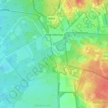 Mappa topografica Hoog-Baarlo, altitudine, rilievo