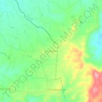 Mappa topografica San Isidro, altitudine, rilievo