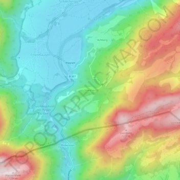 Mappa topografica Streichen, altitudine, rilievo