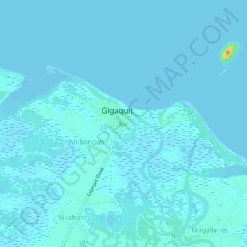 Mappa topografica Ipil, altitudine, rilievo