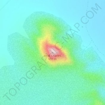 Mappa topografica Peak Charles, altitudine, rilievo