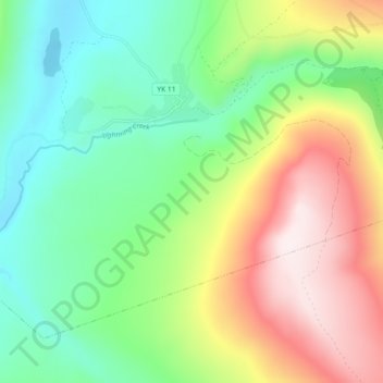 Mappa topografica Keno Hill, altitudine, rilievo