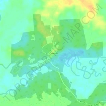 Mappa topografica Cururu, altitudine, rilievo