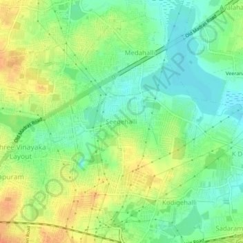 Mappa topografica Seegehalli, altitudine, rilievo
