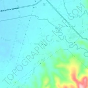 Mappa topografica Basag, altitudine, rilievo