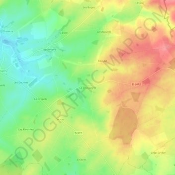 Mappa topografica La Chassagne, altitudine, rilievo