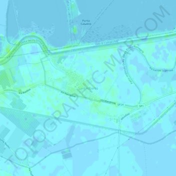 Mappa topografica Sant'Alberto, altitudine, rilievo