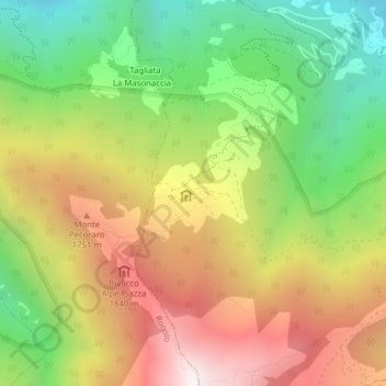 Mappa topografica Alpe Tagliata, altitudine, rilievo