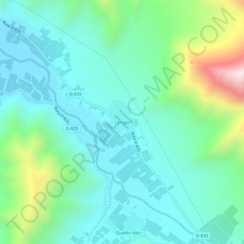 Mappa topografica Llimpo, altitudine, rilievo