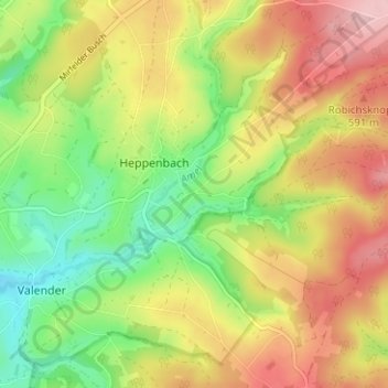 Mappa topografica Halenfeld, altitudine, rilievo