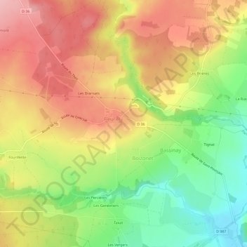 Mappa topografica Le Corgenay, altitudine, rilievo