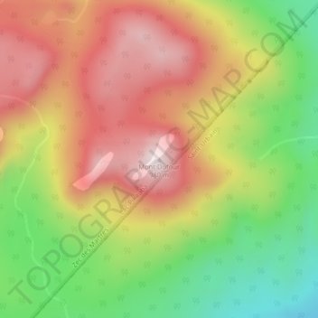 Mappa topografica Mont Dufour, altitudine, rilievo