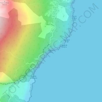 Mappa topografica Quai au Bois, altitudine, rilievo
