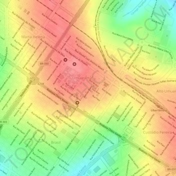 Mappa topografica Praça, altitudine, rilievo