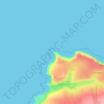 Mappa topografica Hartland Point, altitudine, rilievo