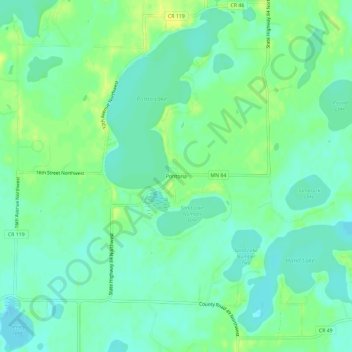 Mappa topografica Pontoria, altitudine, rilievo