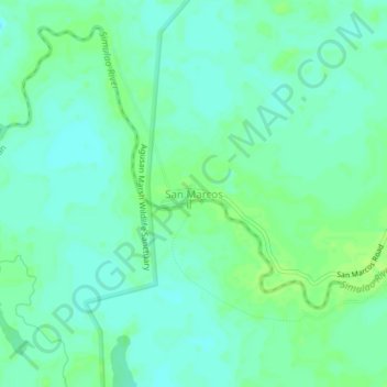 Mappa topografica San Marcos, altitudine, rilievo